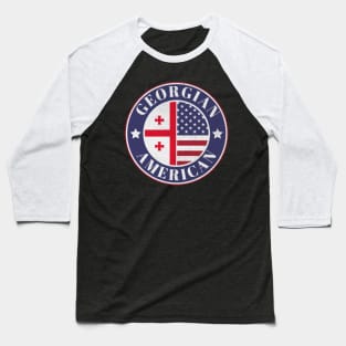 Proud Georgian-American Badge - Georgia Flag Baseball T-Shirt